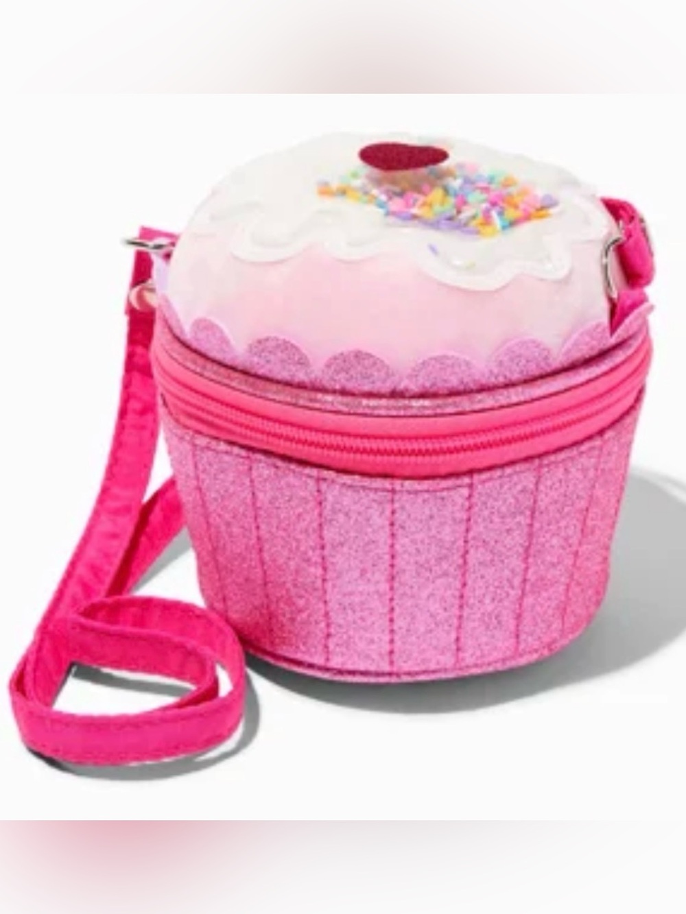 Claire’s Pink Cupcake Shaker Crossbody Purse Bag | NWT